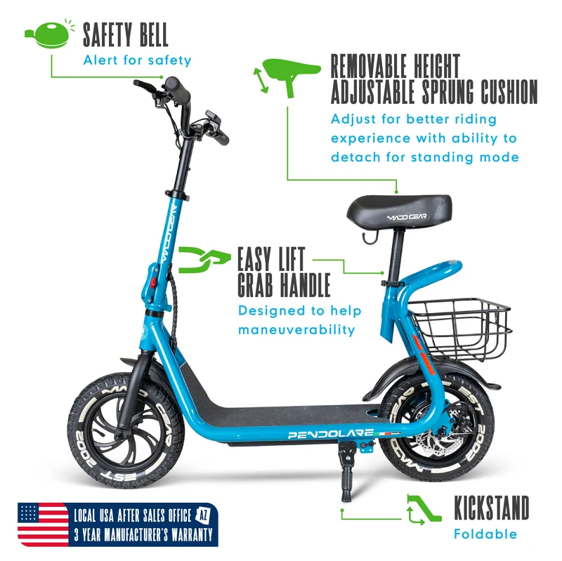 Madd Gear Pendolare Electric Folding Scooter - Mediterranean Blue
