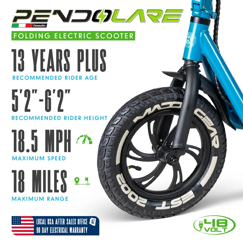 Madd Gear Pendolare Electric Folding Scooter - Mediterranean Blue