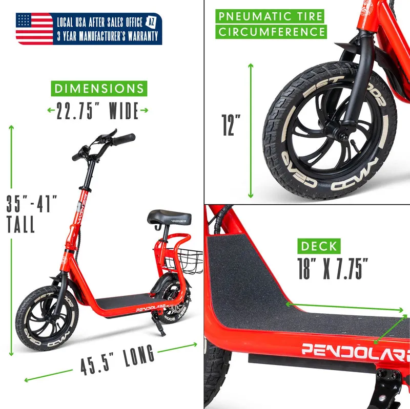 Madd Gear Pendolare Electric Folding Scooter - Pepper Red
