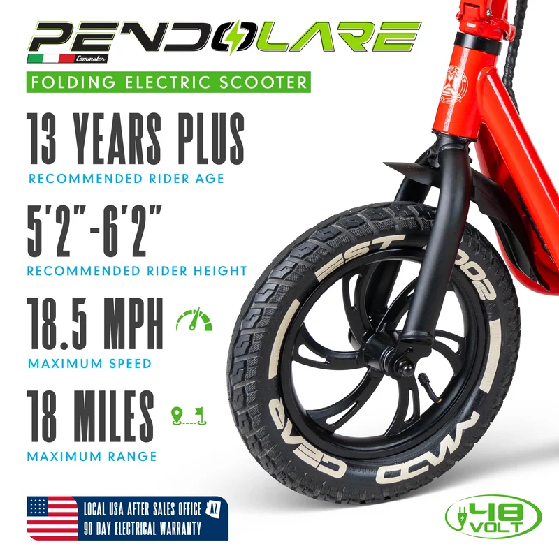 Madd Gear Pendolare Electric Folding Scooter - Pepper Red