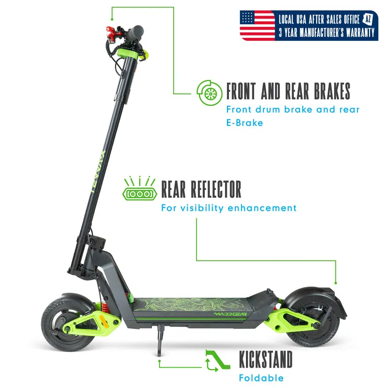 Madd Gear Terra-X Electric Folding Scooter - Black / Green