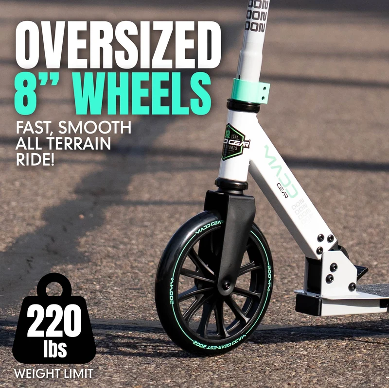Madd Gear Kruzer 200 Folding Scooter - White / Teal
