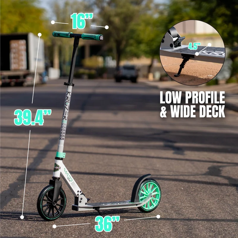 Madd Gear Kruzer 200 Folding Scooter - White / Teal