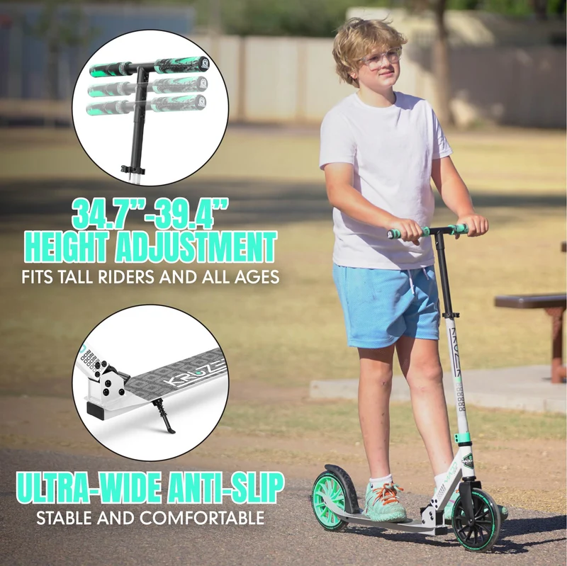 Madd Gear Kruzer 200 Folding Scooter - White / Teal