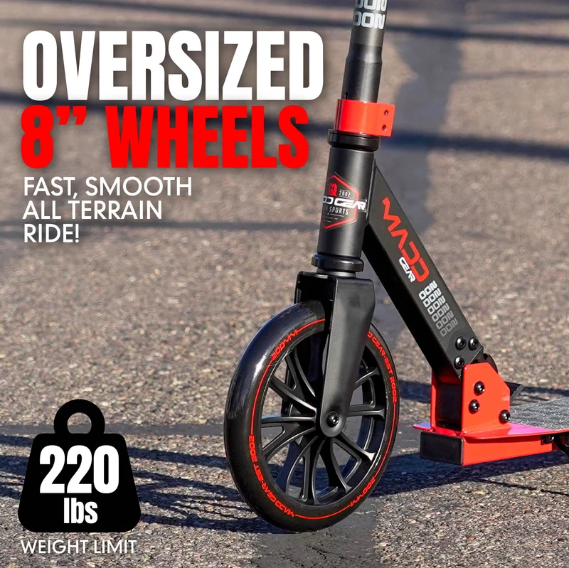 Madd Gear Kruzer 200 Folding Scooter - Black / Red