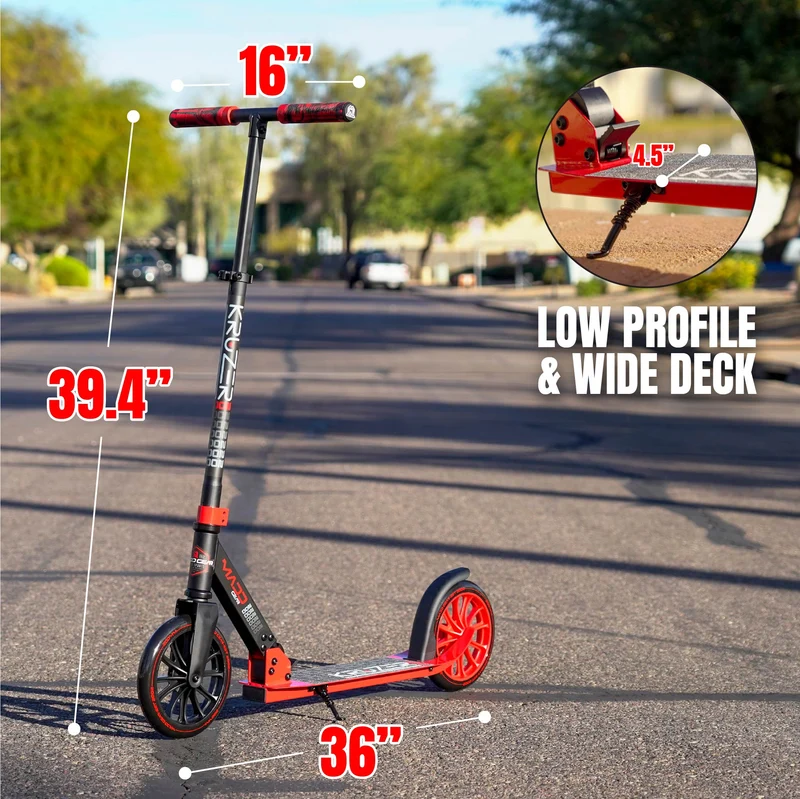 Madd Gear Kruzer 200 Folding Scooter - Black / Red
