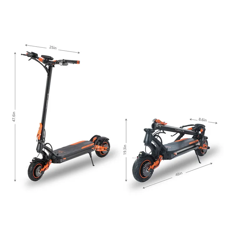 KUGOO LX9+ Electric Scooter 9" Tires Dual 650W Motors 48V 18.2Ah Battery