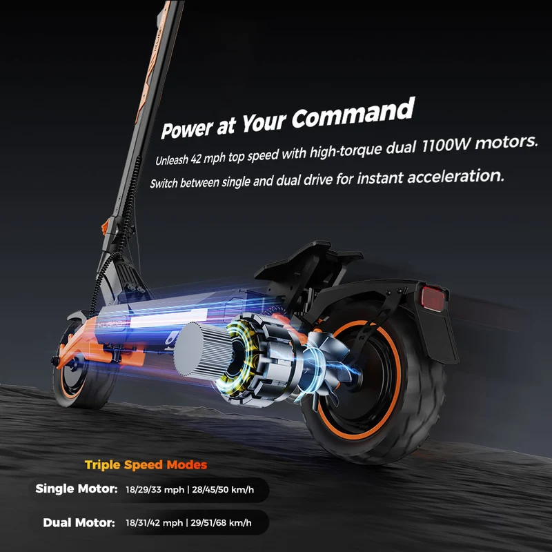 KUGOO F3 Pro Max Electric Scooter 10" Tires Dual 1100W Motors 52V 23.4Ah Battery