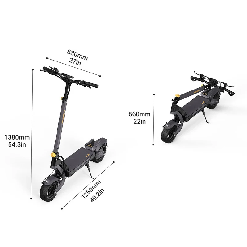 Ausom L2 Electric Scooter Single 800W Motor 10" Tires 48V 15.6Ah Battery