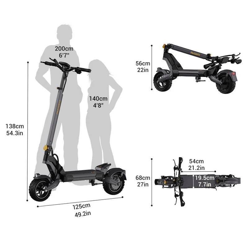 Ausom L2 Electric Scooter Single 800W Motor 10" Tires 48V 15.6Ah Battery