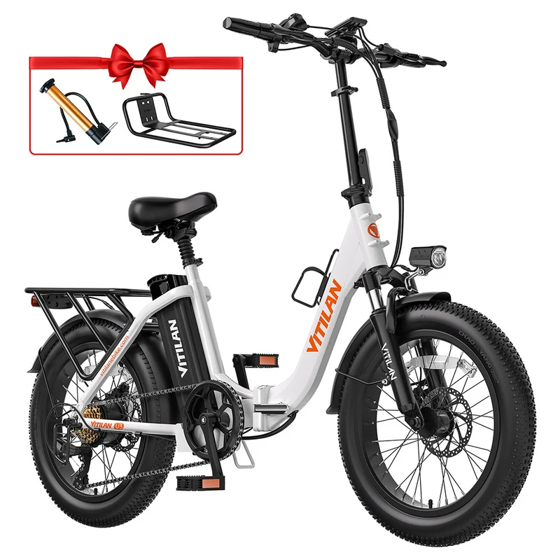 Vitilan U3 Electric Bike 20" Fat Tires 750W Motor 48V 13Ah Battery