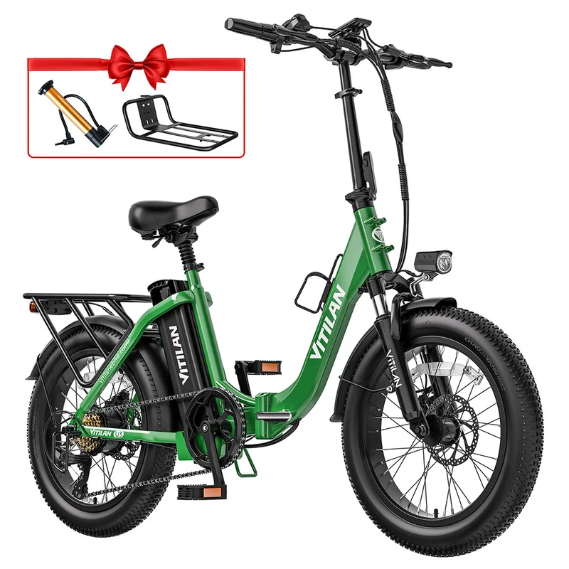 Vitilan U3 Electric Bike 20" Fat Tires 750W Motor 48V 13Ah Battery