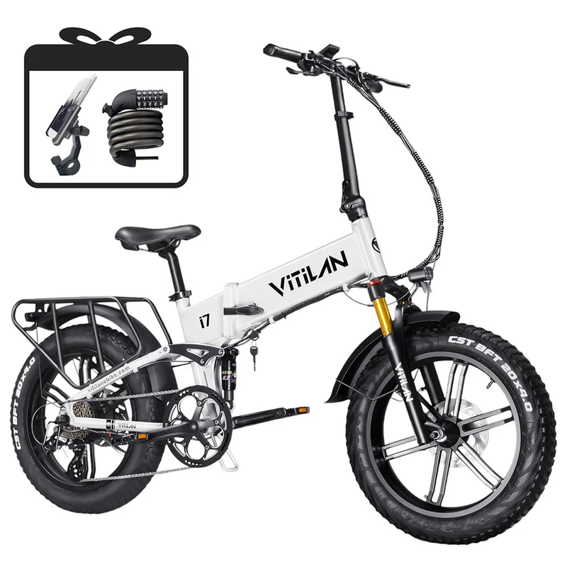 Vitilan i7 Pro 3.0 Electric Bike 20" Fat Tires 750W Motor 48V 20Ah Battery