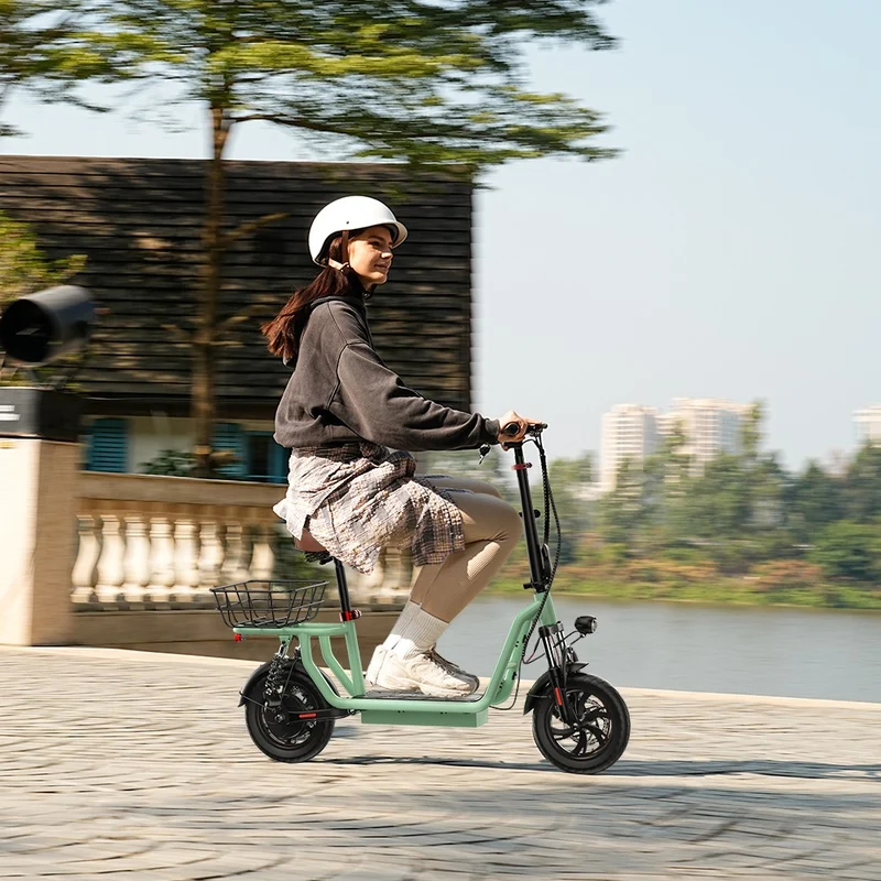 iScooter i12 Electric Scooter With Basket 12" Tires 500W 36V 7.5AH Battery