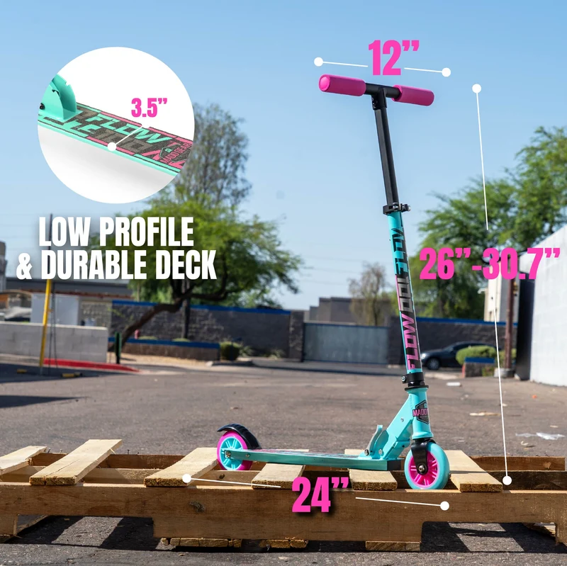 Madd Gear Flow 100 Folding Scooter - Teal / Pink