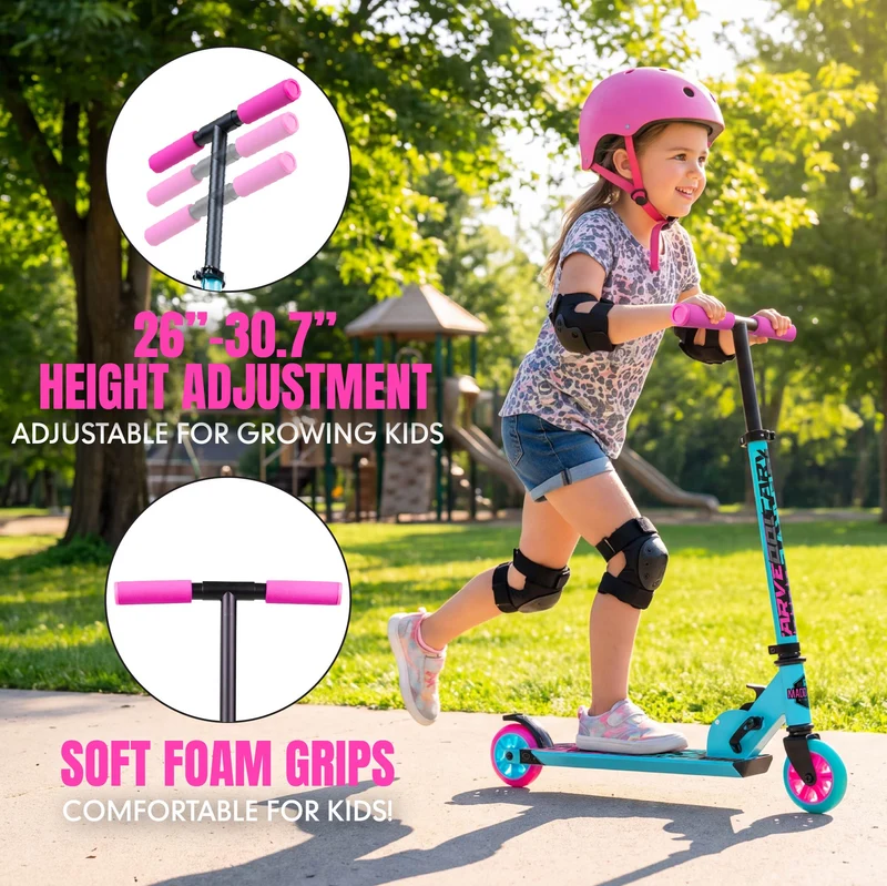 Madd Gear Flow 100 Folding Scooter - Teal / Pink