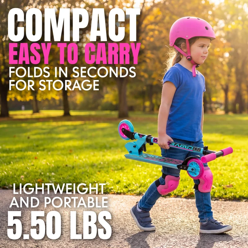 Madd Gear Flow 100 Folding Scooter - Teal / Pink