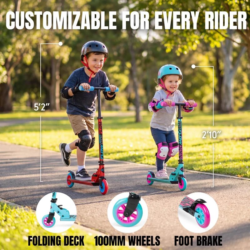 Madd Gear Flow 100 Folding Scooter - Teal / Pink