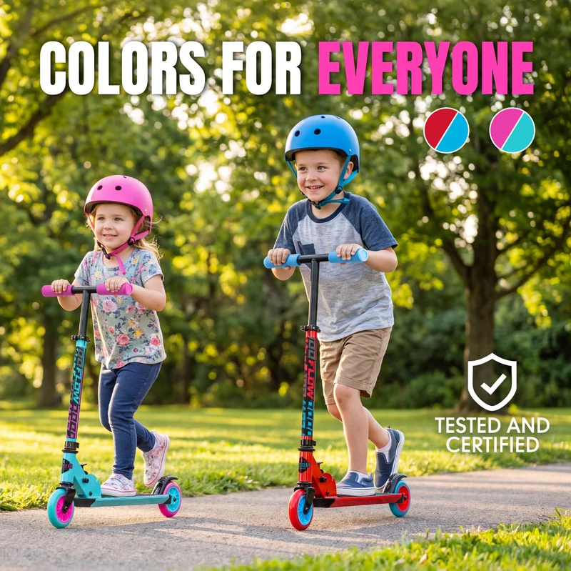 Madd Gear Flow 100 Folding Scooter - Teal / Pink