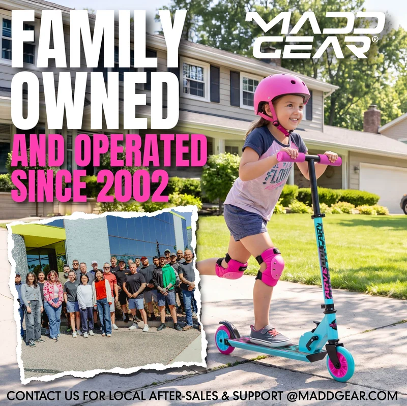 Madd Gear Flow 100 Folding Scooter - Teal / Pink