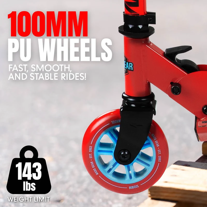 Madd Gear Flow 100 Folding Scooter - Red / Blue