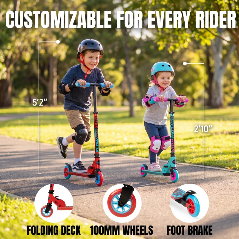 Madd Gear Flow 100 Folding Scooter - Red / Blue