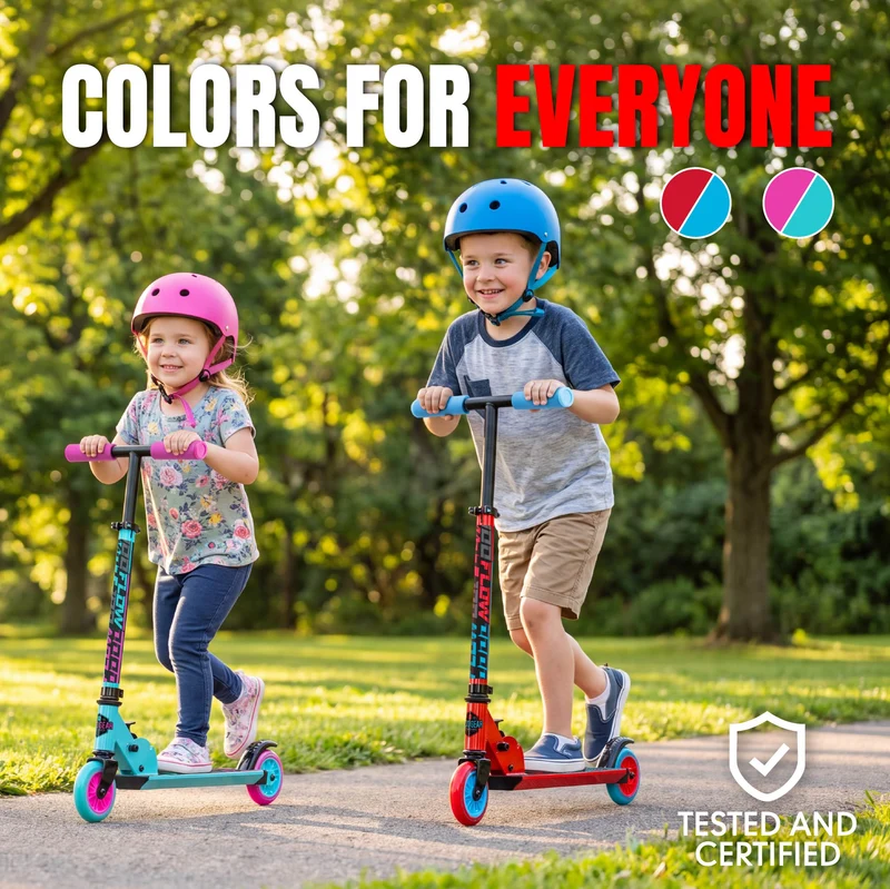 Madd Gear Flow 100 Folding Scooter - Red / Blue