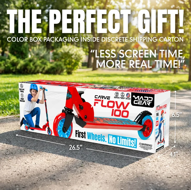 Madd Gear Flow 100 Folding Scooter - Red / Blue