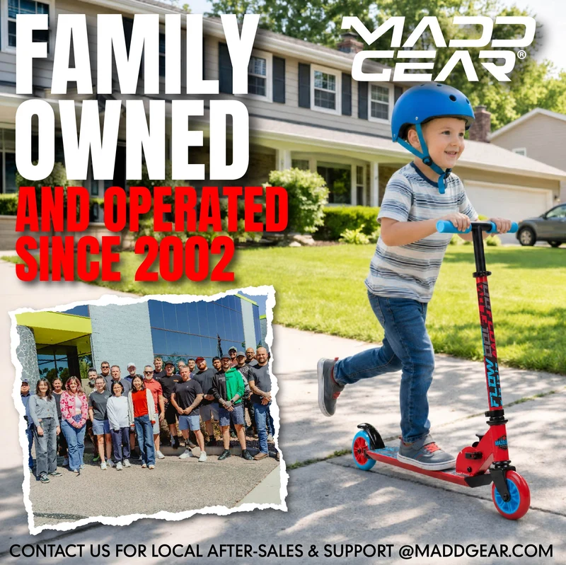 Madd Gear Flow 100 Folding Scooter - Red / Blue