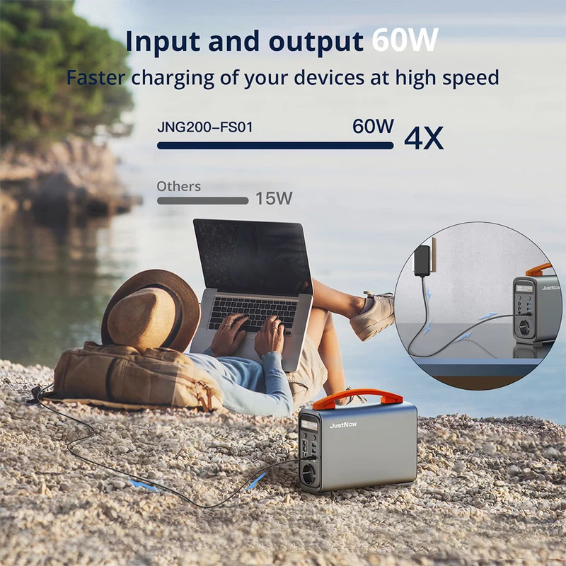 JustNow GT240 Pro 240W Portable Power Station 320Wh Battery
