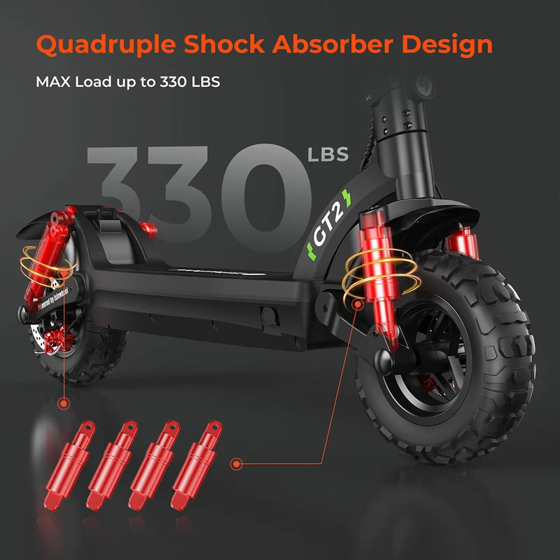 isinwheel GT2 Electric Scooter 11" Off-road Tires 800W Motor 48V 15Ah Battery