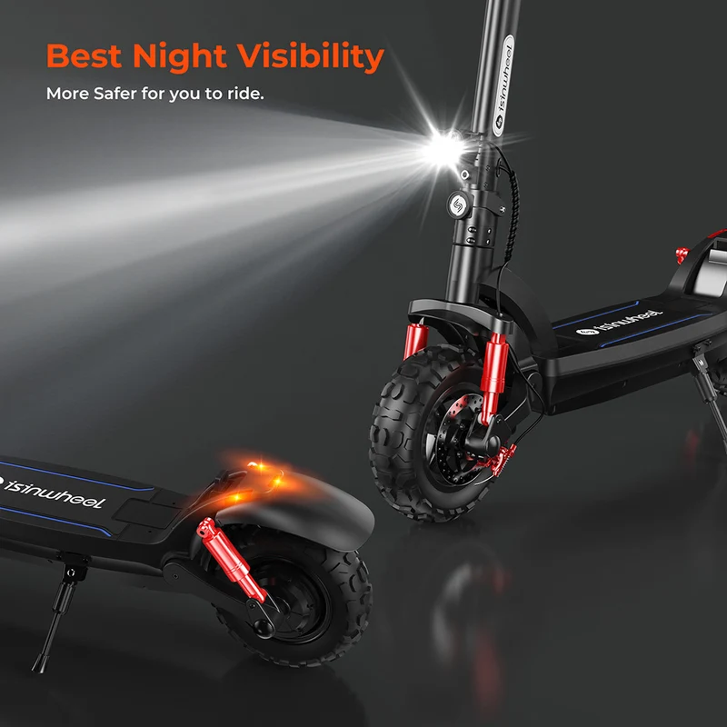 isinwheel GT2 Electric Scooter 11" Off-road Tires 800W Motor 48V 15Ah Battery