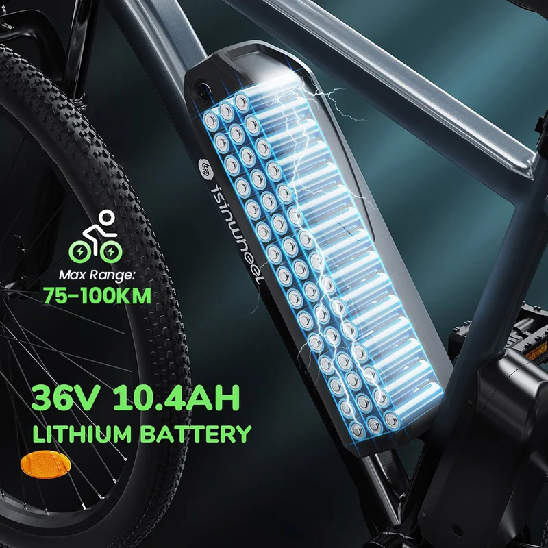 isinwheel M10 Electric Bike 26" Tires 250W Motor 36V 10.4Ah Battery