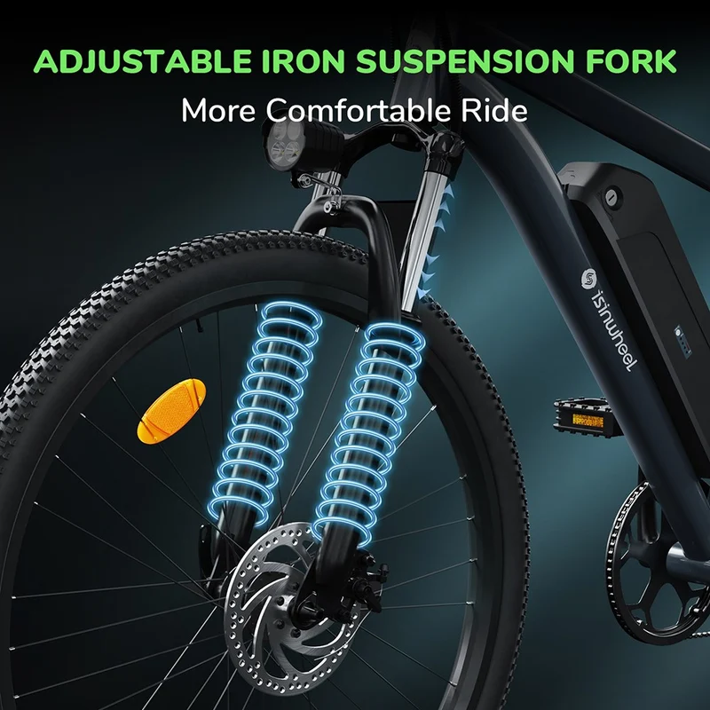 isinwheel M10 Electric Bike 26" Tires 250W Motor 36V 10.4Ah Battery