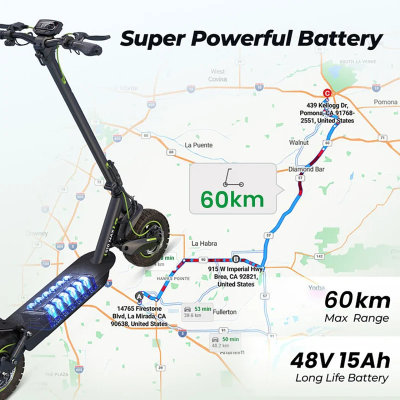 iSinwheel S10MAX Electric Scooter 10" Off-road Tires 1000W Motor 48V 15Ah Battery