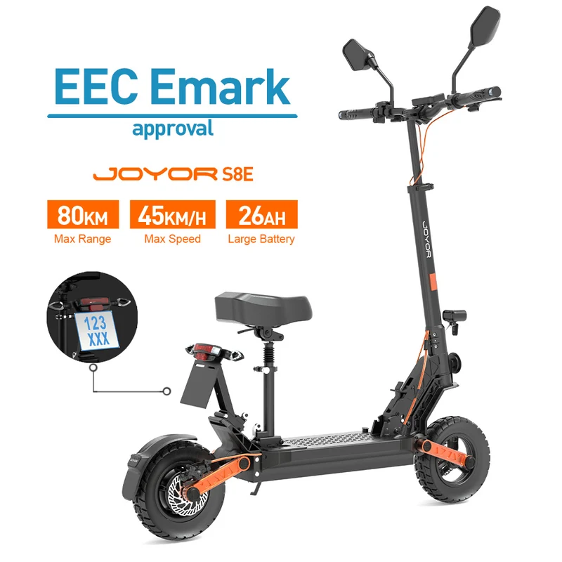 JOYOR S8E E-Scooter EEC EMark Certified 10" Tires 800W Motor 48V 26Ah Battery