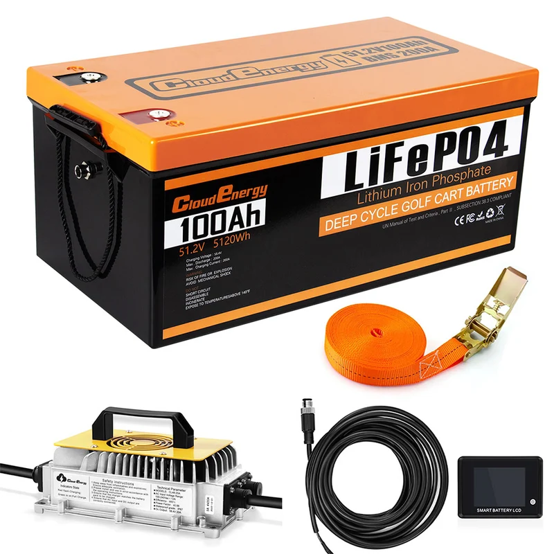 Cloudenergy 48V 100Ah LiFePO4 Golf Cart Battery