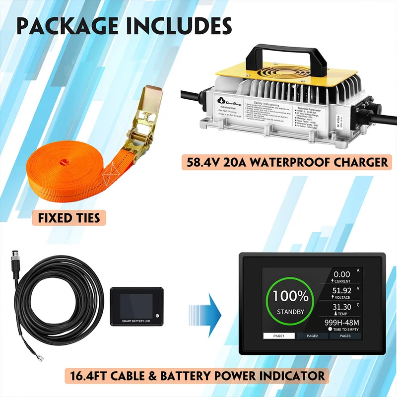 Cloudenergy 48V 100Ah LiFePO4 Golf Cart Battery