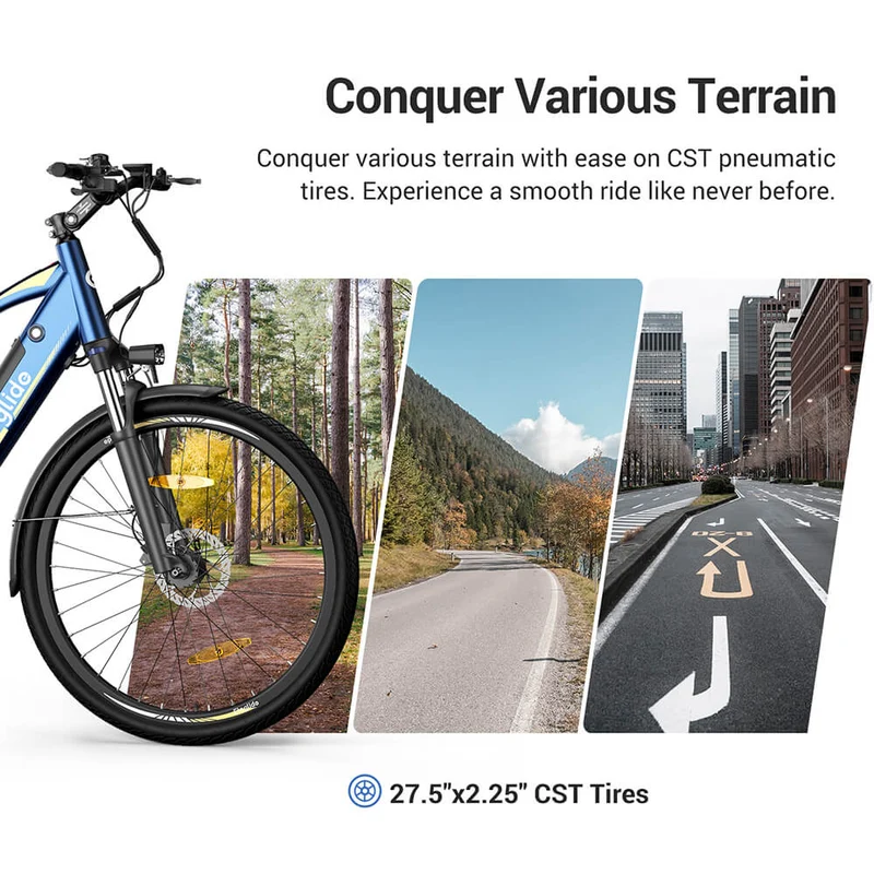 Eleglide C1 Electric Trekking Bike 27.5" 250W Mid-Drive Motor 36V 14.5Ah Battery