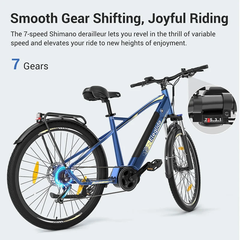 Eleglide C1 Electric Trekking Bike 27.5" 250W Mid-Drive Motor 36V 14.5Ah Battery