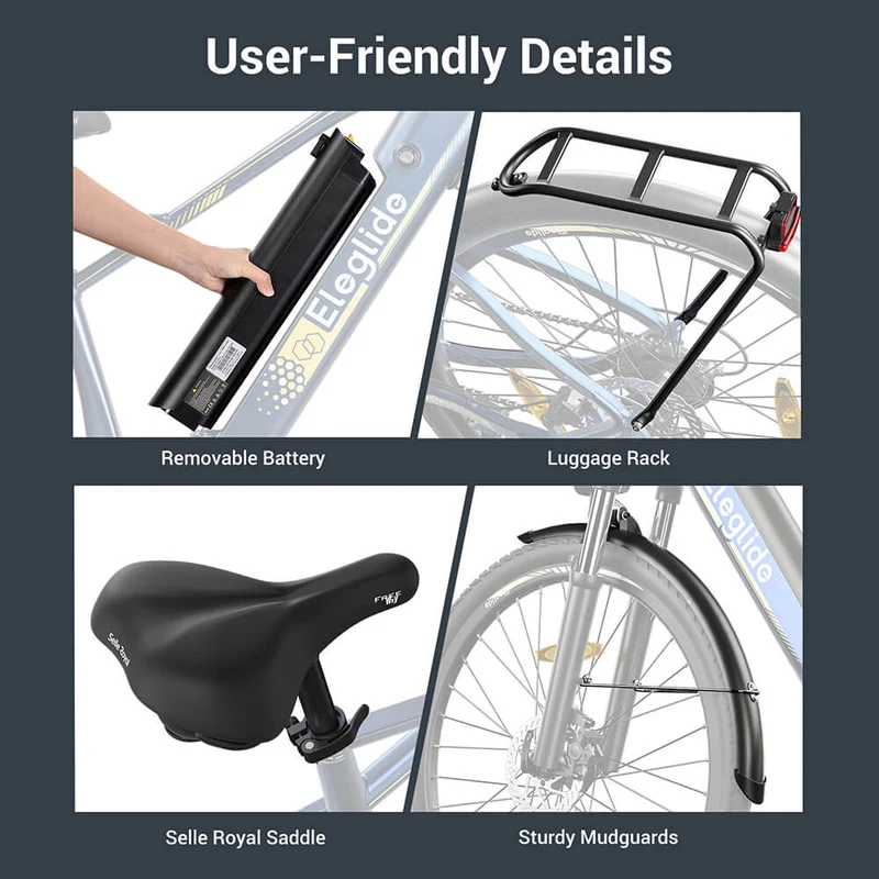 Eleglide C1 Electric Trekking Bike 27.5" 250W Mid-Drive Motor 36V 14.5Ah Battery