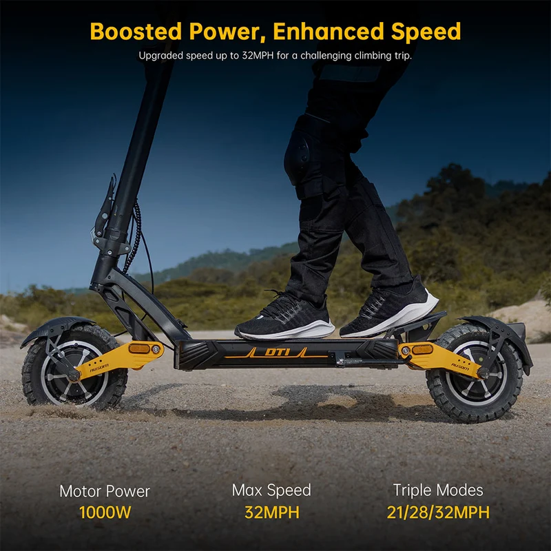Ausom Leopard DT1 Electric Scooter with NFC 10" Tires 1000W Motor 52V 18.2Ah Battery