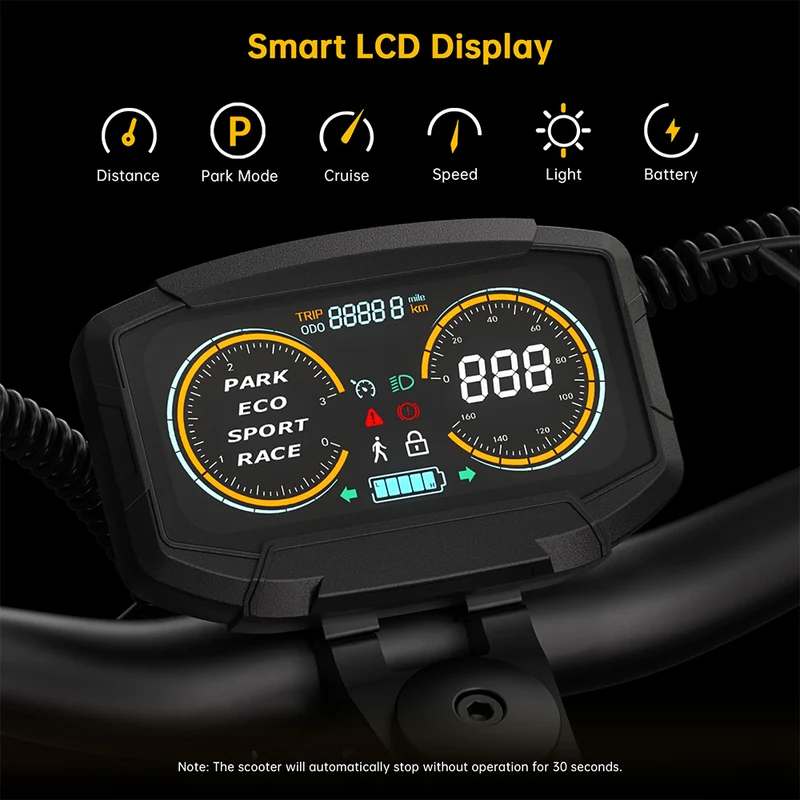 Ausom Leopard DT1 Electric Scooter with NFC 10" Tires 1000W Motor 52V 18.2Ah Battery