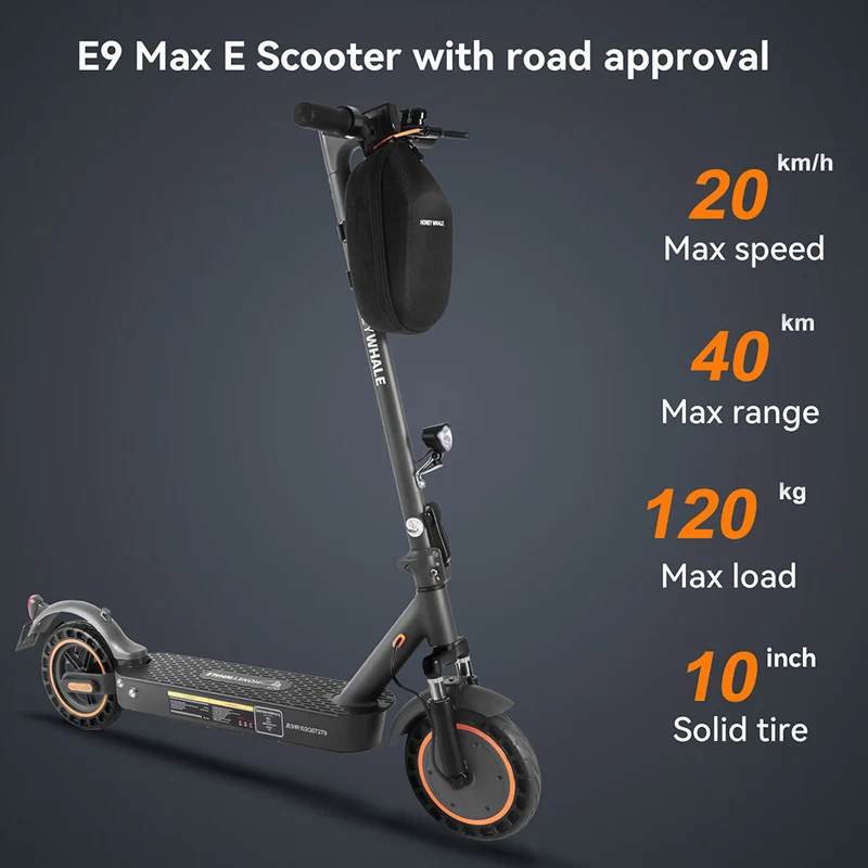 Honey Whale E9 MAX Electric Scooter with ABE 10" Tires 500W 36V 10Ah Battery