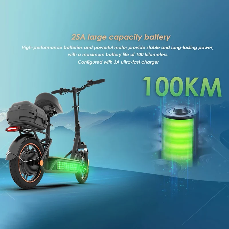 KuKirin C1 Pro Electric Scooter with Seat 14" Off-Road Tires 500W Motor