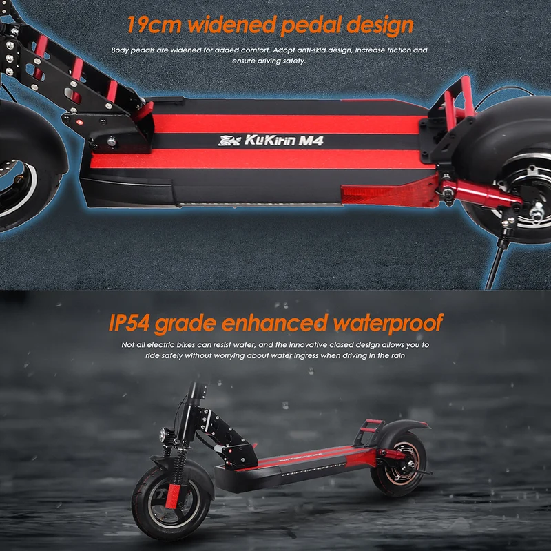 KuKirin M4 Electric Scooter with Seat 10" Tires 500W Motor 48V 12.5Ah Battery
