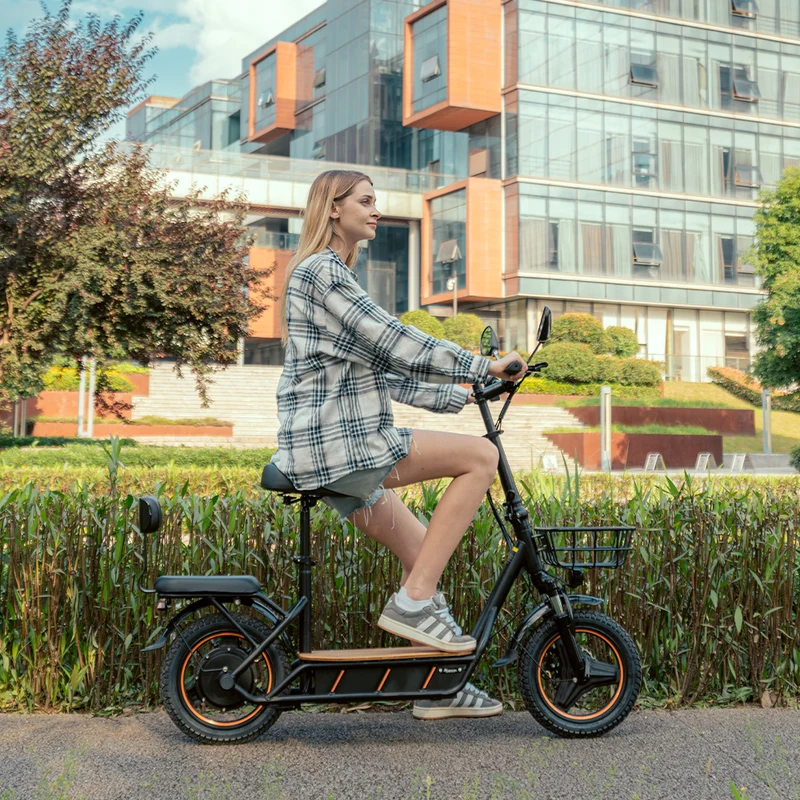 KuKirin C1 Pro Electric Scooter 2024 Version with Seat 14" Tires 500W Motor 48V 26Ah Battery
