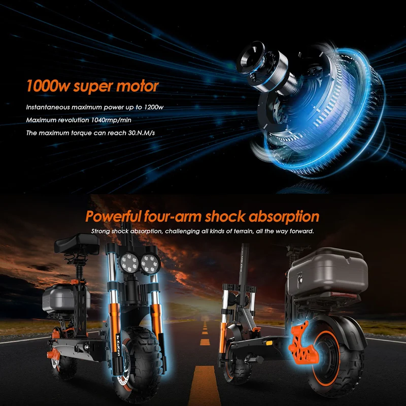 KuKirin M5 Pro Electric Scooter with Seat 1000W Motor 48V 20Ah Battery