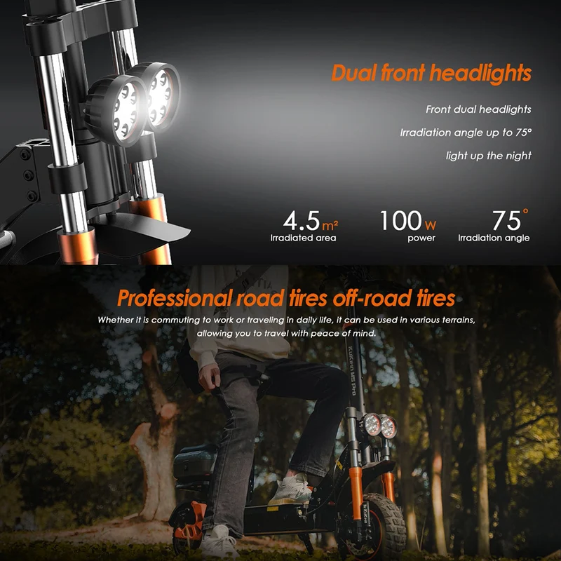 KuKirin M5 Pro Electric Scooter with Seat 1000W Motor 48V 20Ah Battery