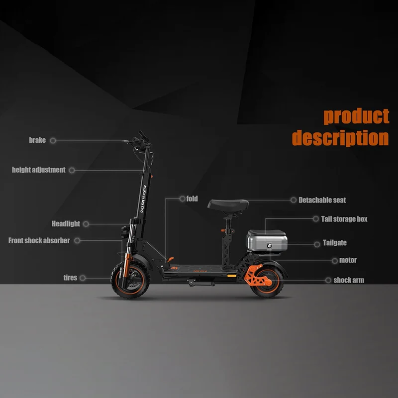 KuKirin M5 Pro Electric Scooter with Seat 1000W Motor 48V 20Ah Battery